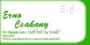 erno csakany business card